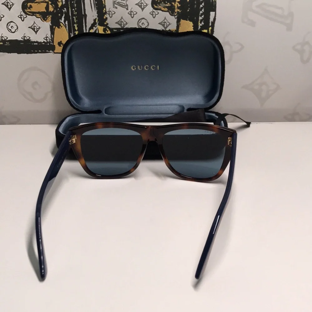 ✨ New Authentic Gucci GG0926S 002 Havana/Blue Sunglasses – Luxury Designer Shade